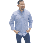 Camisa drill azul caballero