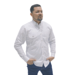 Camisa drill blanca caballero