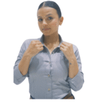 Camisa drill gris dama - Imagen 3