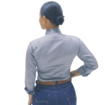 Camisa drill gris dama - Imagen 2