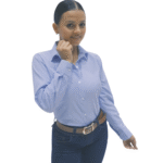 Camisa Oxford azul dama