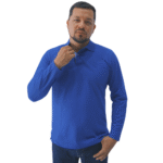 Polo hambar azul rey manga larga unisex - Imagen 3