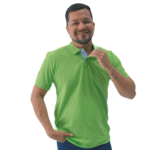 Polo hambar verde limón caballero