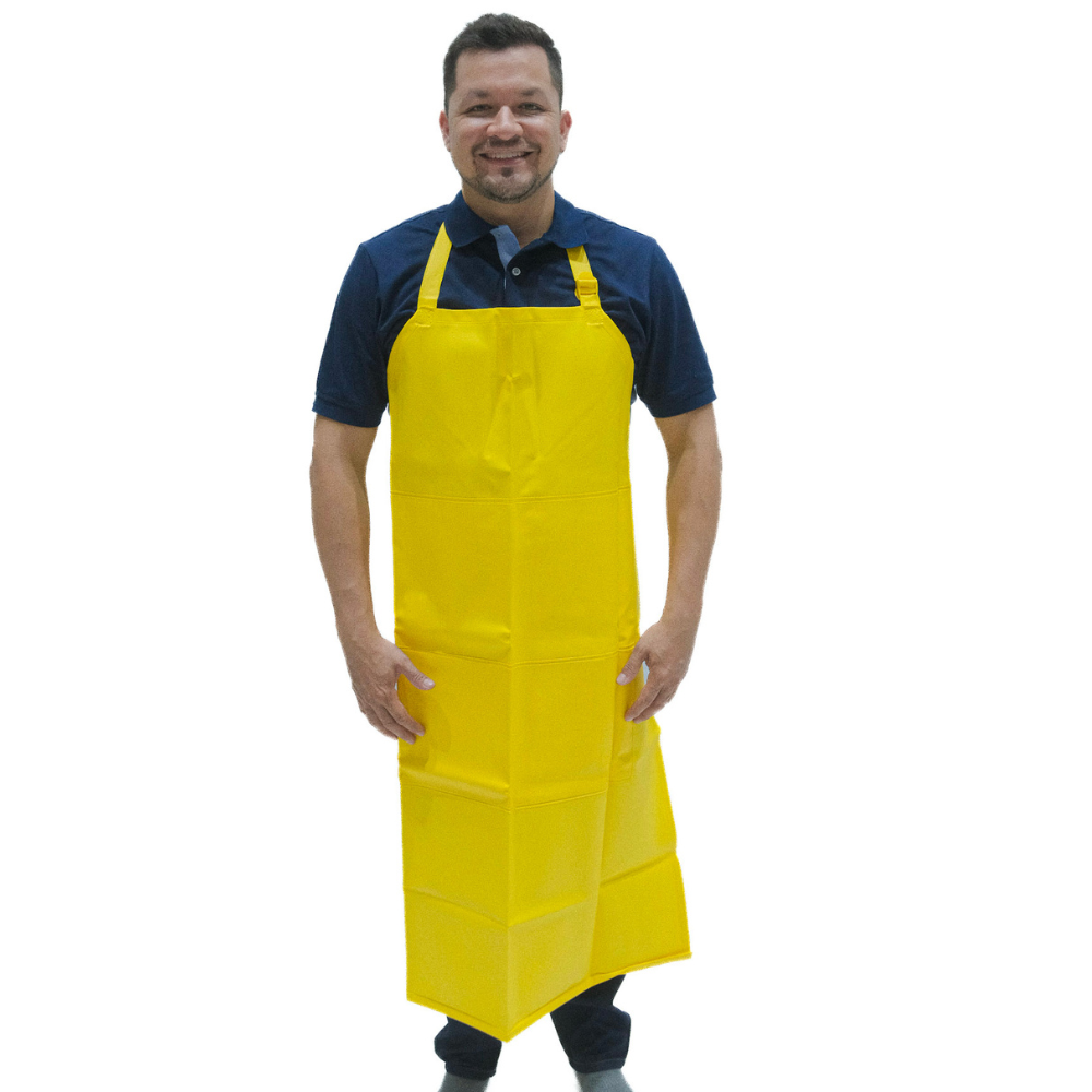 1 Delantal impermeable amarillo pvc - Imagen 1